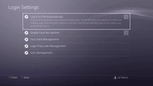 PS4 Log in Auto
